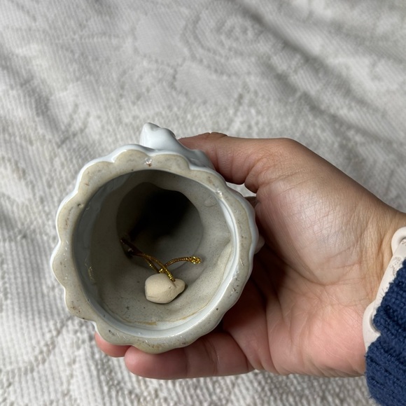 Vintage Porcelain Santa's Full Head Bell Christmas Ornament - Picture 4 of 5